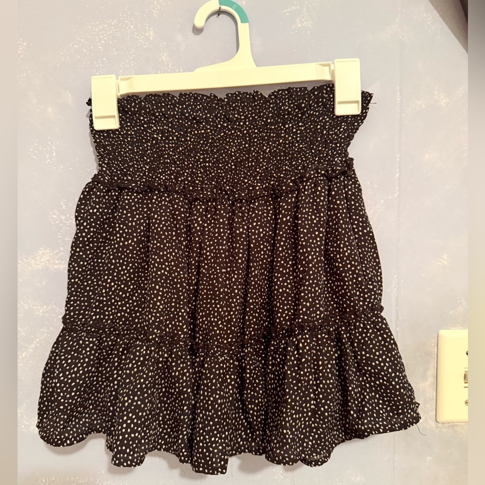 altar’d state Polka Dot Ruffles Mini Skirt
